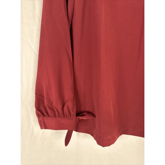 ModCloth Long Sleeve Top Blouse Womens‎ Size XS Solid Burgundy Casual New - Picture 5 of 14